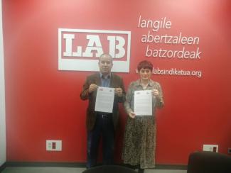 UGTSARIO signs cooperation and partnership agreement with Spanish LAB trade union