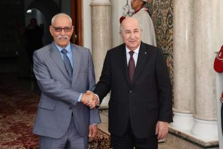 El Presidente Ghali es recibido por su homólogo argelino