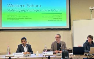 Sahrawi diplomat lectures on the Western Sahara conflict at the European University Institute in Florence, Italy