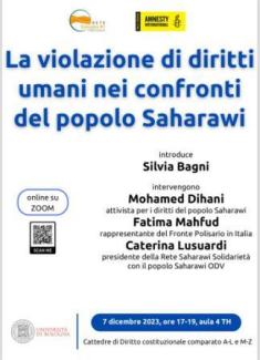 ITALIA/ sesión académica en la  Universidad de Bolonia aborda la violación de los derechos humanos por Marruecos